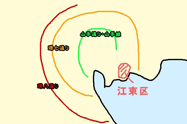「出張料に関して」簡単な手書き地図